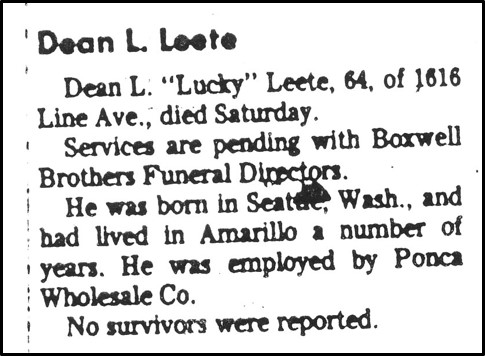 Dean Leete obit rev