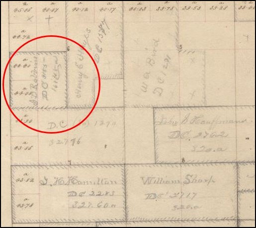 JD Robbins land in survey